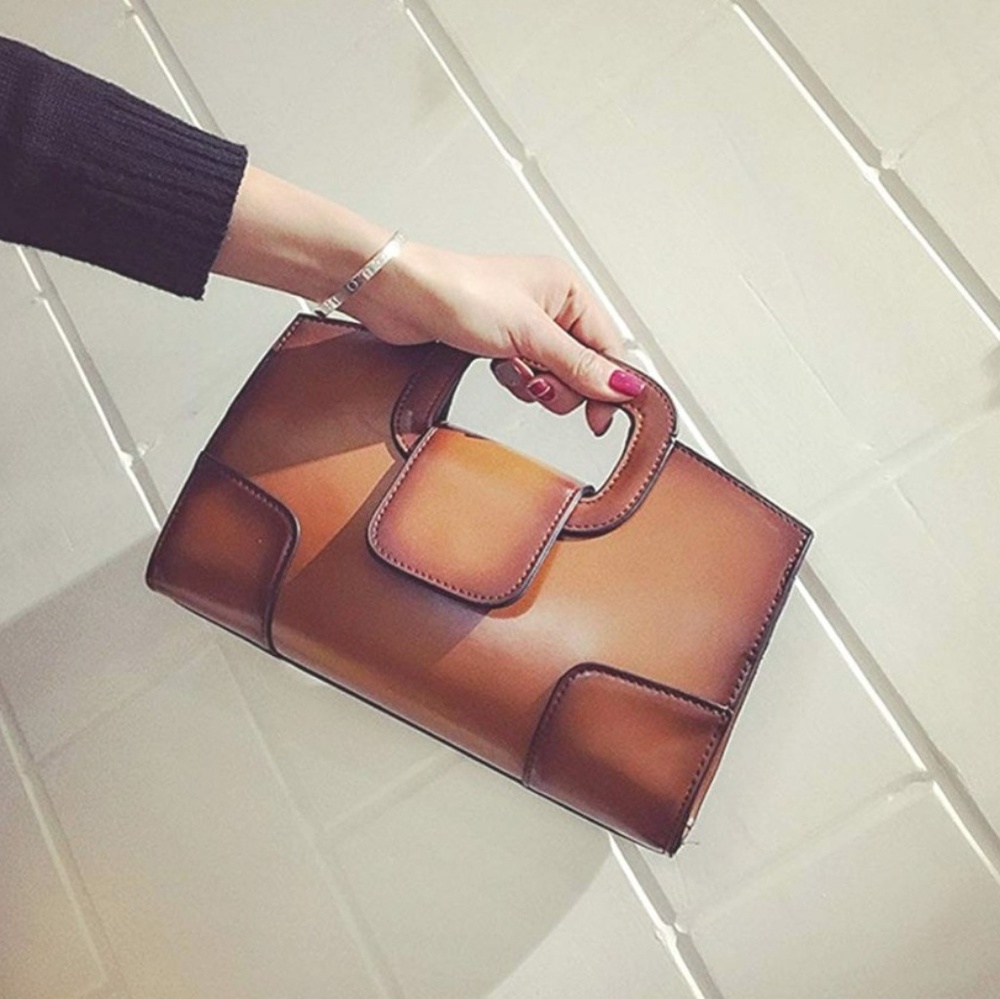 New Vegan Leather Clutch Crossbody Bag purse - Picture 3 of 8